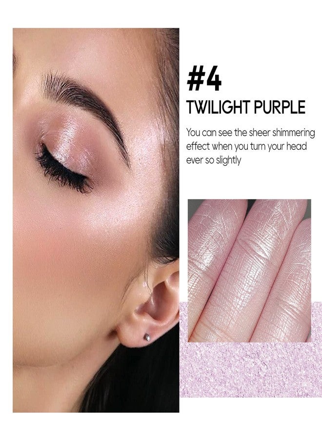 FREEORR Baked Purple Highlighter Powder Palette, Makeup Highlighter Powder Palette Sheer Shimmering Finish Face Highlighters Makeup Iluminadores de Maquillaje #04 Twilight Purple - Image 2